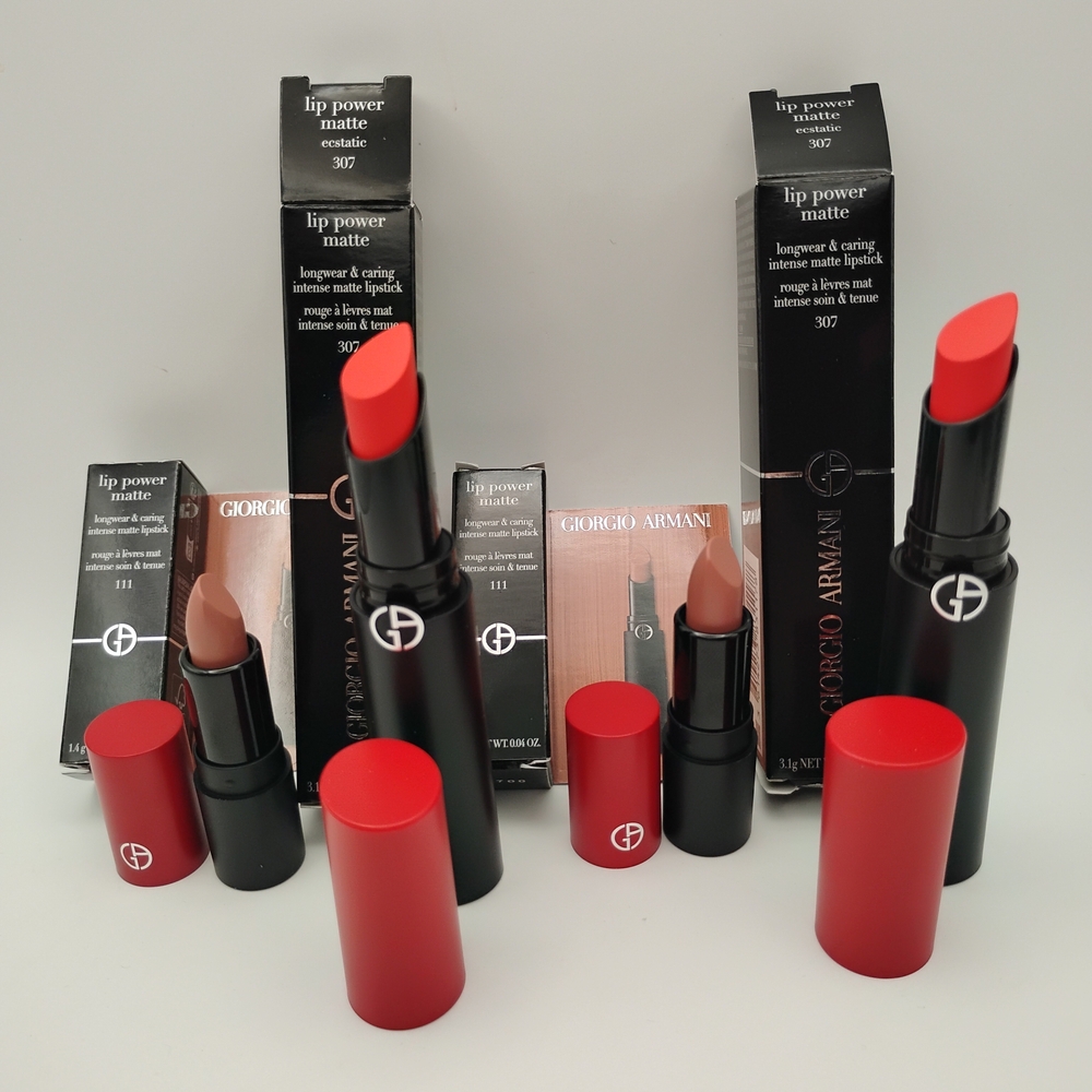 Giorgio Armani Lip Power Matte Lipstick 4 - 2 Red and 2 Beige - Picture 2 of 4